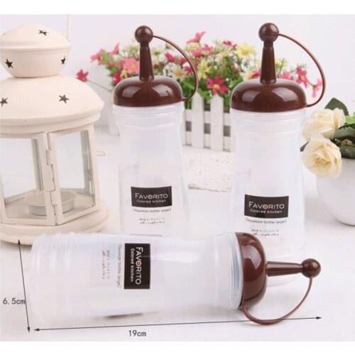 1PC 250ml 340ml New Kitchen Plastic Squeeze Bottle Condiment Dispenser for Sauce Vinegar Oil Ketchup Cruet Bottles OK 0500