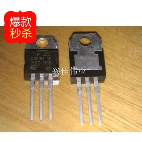 10PCS New TIP122 TO-220 100V / 5A / 65W NPN Darlington Power Transistor