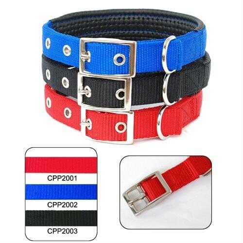 100Pcs/Lot Lively Pet Dog Double Layers & Padded Collar 2.0cm 3Color CPP2001