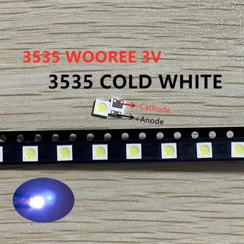 200pcs For WOOREE LED 3535 Light Beads Cool white 3V 1.85W LED LCD TV Backlight LED Backlight TV Application WM35E1F-YR07-eB