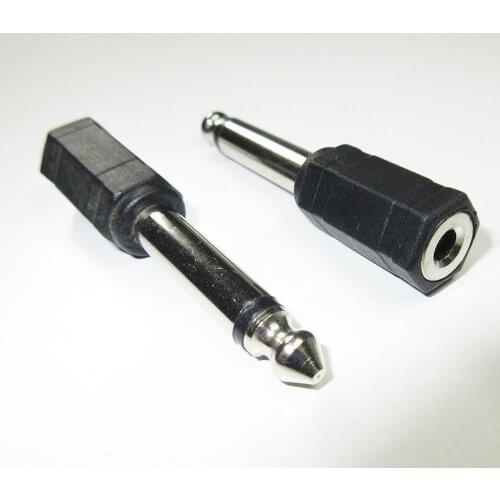 6.35 mm Mono Plug to 3.5 mm Mono Socket Phone Jack Plug Adaptor