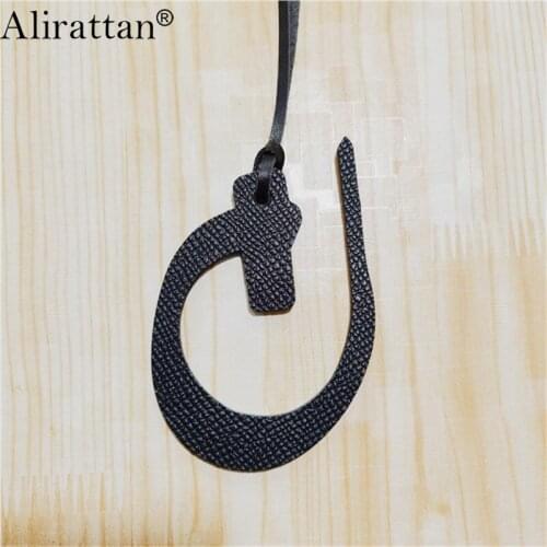 Alirattan New Trendy Genuine Leather Arabic Letter B Character Charm Wholesale Custom Women Leather Customized Pendant Ornament