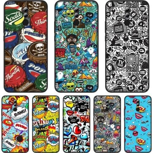 Case For Huawei Mate 9 10 20 Pro Anime Graffiti Sticker Bomb Cute Fashion Cover For Huawei Mate 7 8 9 10 20 Lite Phone Cases