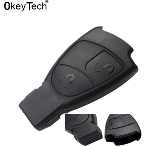 OkeyTech For MB Mercedes Benz C E ML S SL SLK CLK AMG Smart Key Case Soft 2 Button Remote Car Key Shell Cover Case Replacement