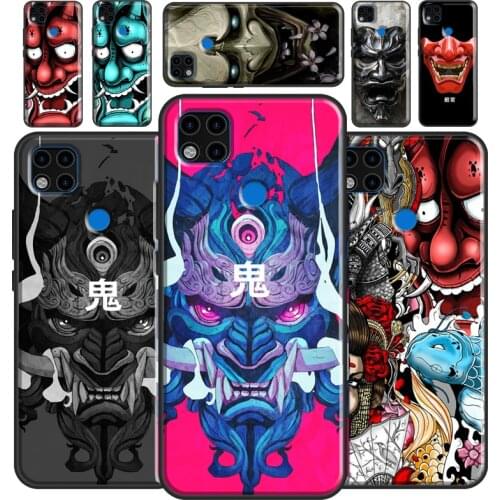 Japanese Oni Hannya Demon Mask Case For Xiaomi Redmi Note 10 Note 9 Note 8 Pro 8T 9S Cover For Redmi 9T 9 9A 9C K40 7A 8A