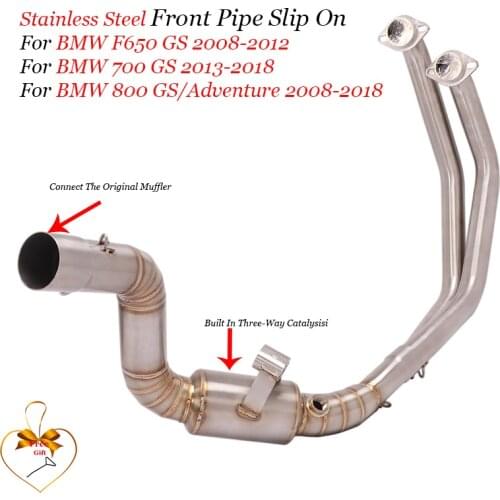 For BMW F650gs F700gs F 800 gs ADV Header Front Link Exhaust Pipe Motorcycle Complete Connect Slip Pipe On Original Muffler Tip