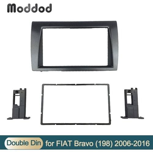 Double Din Fascia for Fiat Bravo 2006-2013 Radio DVD Stereo Panel Dash Mount Refitting Installation Trim Kit Frame Plate Bezel