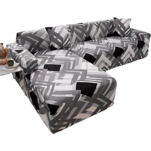 Geometry Plaid Elastic Tight Wrap All-inclusive Sofa Cover Stretch Sofa Slipcovers for Living Room Couch Chair Cover Sofa Towel
