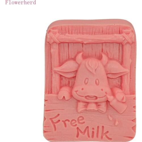 Handmade Soap Making Tools Cartoon Calf Cow Baby Cake Silicone Mold DIY Fondant Baking Tool Ice Tray Soap Mold Chocolate Mold