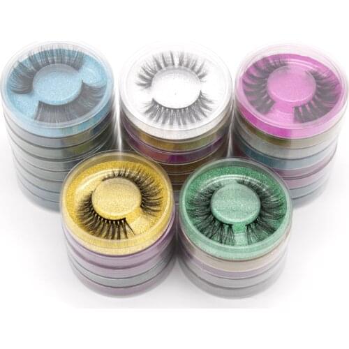 Faux Mink Eyelashes Wholesale 10/20/30/50/100 Pairs Lot Circle Box Packaging Full Strip Hand Made Natural 3D Lashes In Bulk