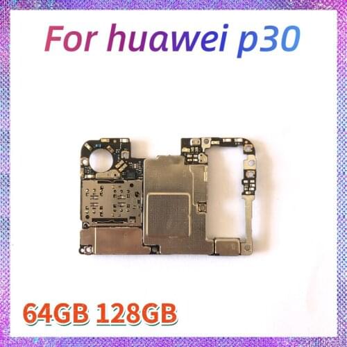 For Huawei P30 Motherboard Original Replaced Mainboard Android OS Installed 64GB 128G ROM Good Working Clean Full Logic Board