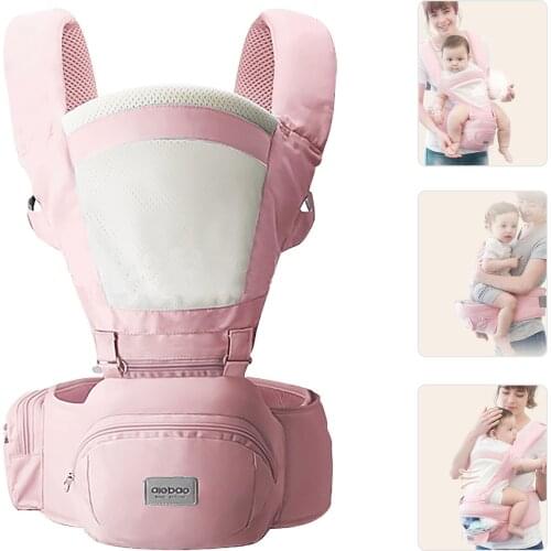Multifunctional Breathable Baby Carrier with Hip Seat Waist Bag for Newborn BabiesToddlers Ergonomic Baby Backpack Carrier