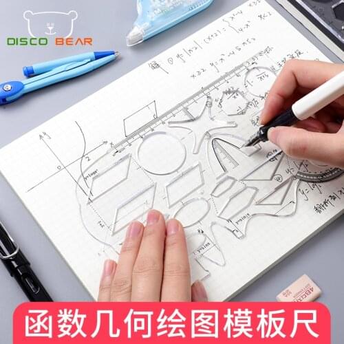 Multifunctional Geometric Figures Ruler School Accessories Hollow Design Mathematics Study drawing Ellipse Circle Template Ruler