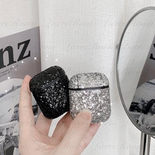 Plastic PC Material Fashion Shining AirPods Protective Case Anti-Shock And Hard Shell AirPods Pro Lover Black And Silver Airpod3