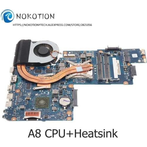 NOKOTION H000051780 H000052430 For TOSHIBA Satellite C855D L850D C850D Laptop Motherboard Socket FS1 DDR3 A8 CPU+Heatsink