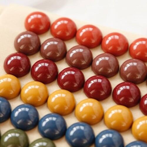 New color, temperament, concentration, half pill 7 colors into earring resin accessories DIY hand-made materials