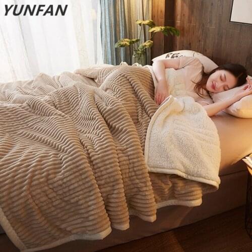 Luxury Fleece blankets and throws Adult Thick Warm winter Blankets twin queen solid gray flannel Blankets On Bed Christmas gifts