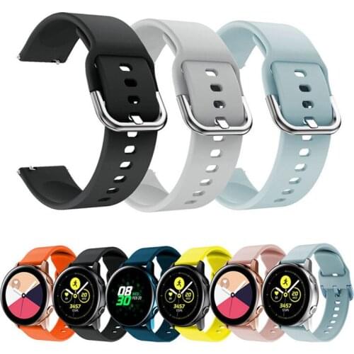 20mm 22mm Silicone Band for Samsung Galaxy Watch Active 2 Active 3 Gear S2 Watchband Bracelet Strap for Huami Amazfit bip