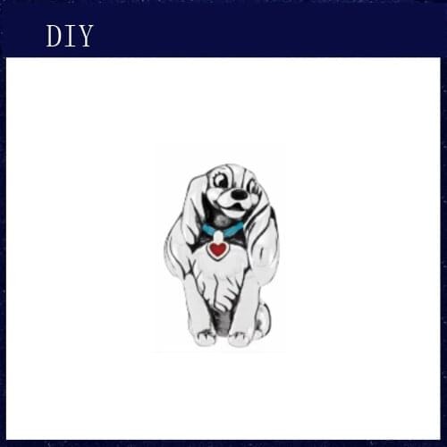 Silver Shiny Big ear dog fit Pandora Charm Silver 925 Bead Pendant Bangle with stylish DIY jewelry