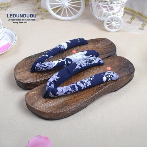 Japan GINTAMACosplay Shoes Summer Flip Flops Round Flat Clogs Bleach Men Casual Geta Sandals for Halloween Party