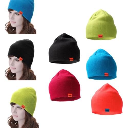 Warm Winter Knitted Hat Cap Solid Color Beanie Skull Hat Unisex for Outdoor Sports Cycling Camping Running Hiking