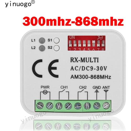 RX Multi Universal Receiver 2CH 9V-30V For DOORHAN BENINCA DITEC HORMANN MARANTEC LIFTMASTER DEA Garage Door Remote Control