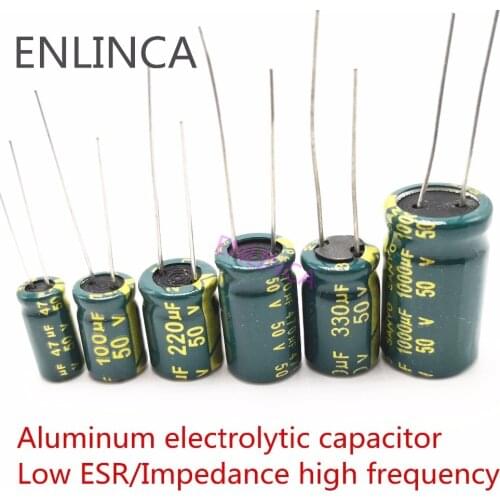 20-500pcs 6.3v 10v 16v 25v 35v 50v 63v 250uf 400v 2.2uf 4.7uf 6.8uf 33uf 47uf 100ufhigh frequency aluminum electrolytic capacito