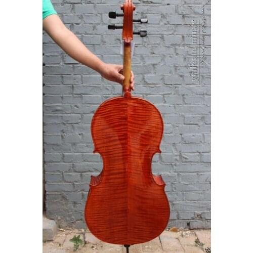 Top grade 1/4 Cello Spruce Fine Flame Maple Master Level Powerful Sound New #389