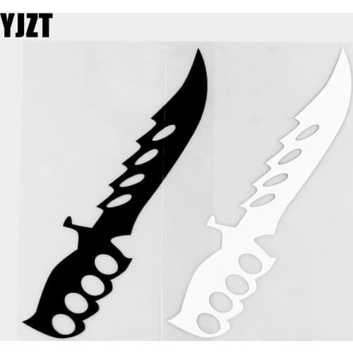 YJZT 14.7×8.7CM Exquisite Dagger Weapon Car Stickers Fashion Vinyl Decal Modeling Decoration Black / Silver 20C-0357