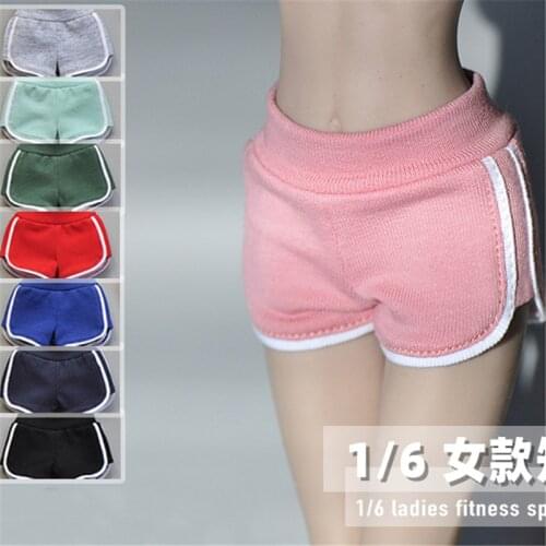 1/6 Female puppet clothing accessories Trend Soldiers Womens rubberized body Close-fitting sports shorts Yoga pants 12 inches