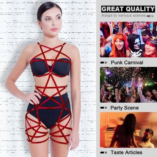 Women Bodysuit Erotic Lingerie Set Sexy Body Harness Bondage Cage Binding Straps Garters Bdsm Sex Toys Outfit Exotic Accessories