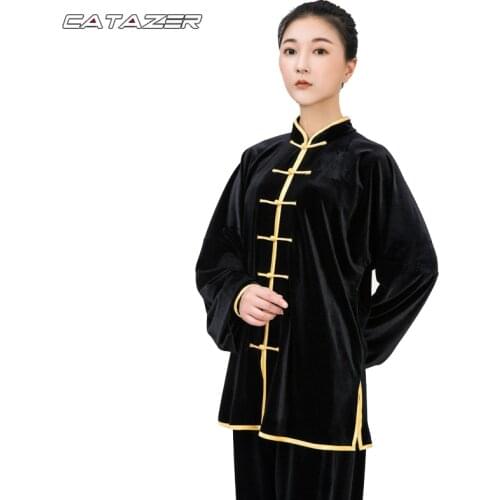 Winter Velvet Tai Chi Uniforms Martial Arts Kung Fu Wing Chun Suit Jacket Pants