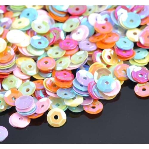 10g AB colors Round Sequin For Crafts&Paillette Sewing Scrapbooking lentejuelas beads 6.5mm About 66g CP0355