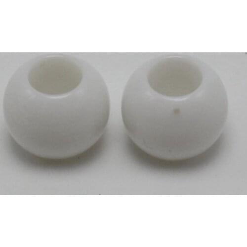 100 White Acrylic Round Pony Beads 10X8mm for Kids Craft Kandi Bracelet