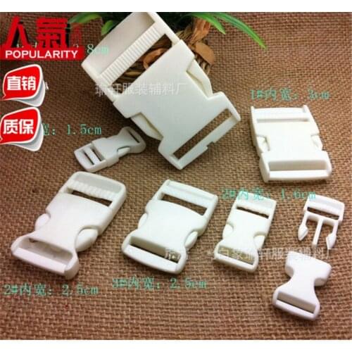 100pieces White and black insert botton release buckle eye-splice and safe buckle for bag and luggage accessory button