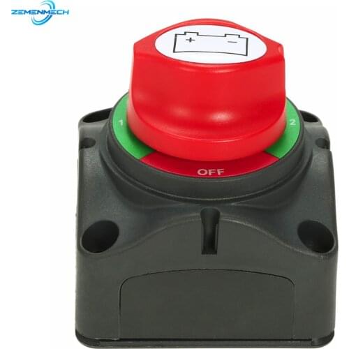 12V/24V Dual Battery Selector Isolator Master Switch Cutoff Cut Off Disconnect Power Kill Switch 4 Position Marine Boat Car RV