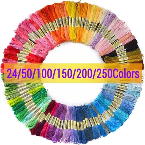 24/50/100/150/200 Colors dmc embroidery thread floss cross stitch cotton thread Similar cross-stitch kit DIY Sewing Skeins Craft