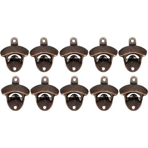 10 Pack Bottle Opener Wall Mounted Rustic Beer Opener Set Vintage Look with Mounting Screws for Kitchen Cafe Bars 5pcs