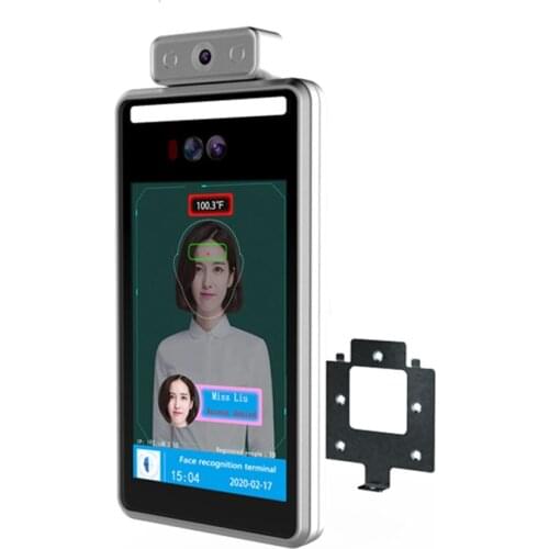 8 inch face recognition access control camera time attendance system machine temperature measurement