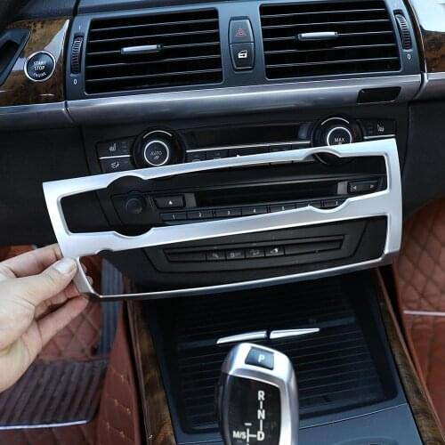 Car Chrome ABS Air Conditioner Volume Decoration Button Frame Trim Accessories for BMW X5 X6 E70 E71 2008-2013 Models