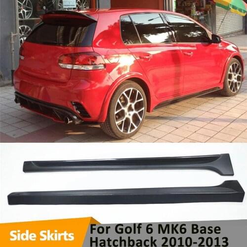 For Volkswagen VW Golf 6 Base Hatchback Side Skirts Aprons Carbon Fiber Spoiler Door Bumper Plate Guard 2010 2011 2012 2013