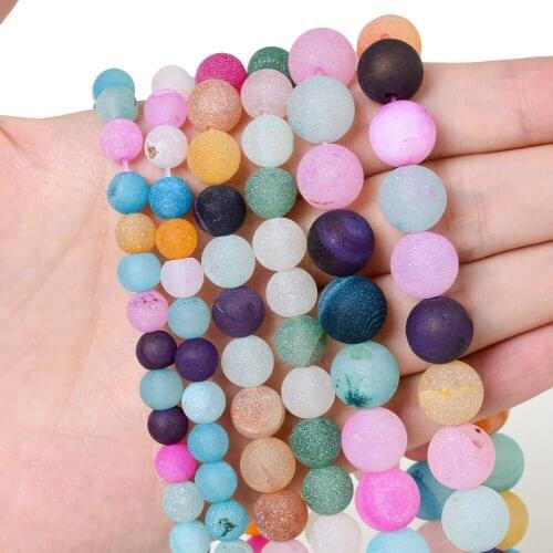 Mix Color Matte Agates Beads Natural Stone Beads Round Beads for Jewelry Making DIY Bracelet Necklace Accessories 4/6/8/10/12mm
