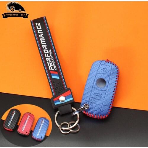 Carbon Fiber Performance leather Car Key Cover Case For BMW E90 E91 E92 E60 E70 E87 3 5 6 Series M3 M5 X1 X5 X6 Z4 accessories