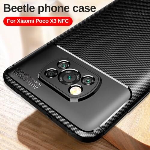 Carbon fiber tpu soft silicone phone cover case for pocophone Poco X3 Pro x 3 3Pro poxo poko x3pro shockproof protective coques