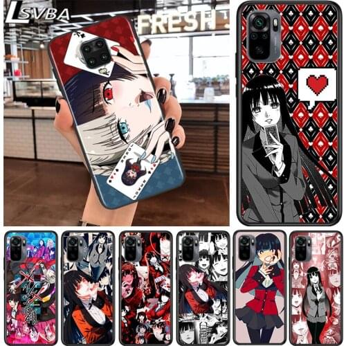 Kakegurui Yumeko Anime for Xiaomi Redmi Note 10 10S 9 9T 9S 9Pro Max 8T 8Pro 8 7 6 5 Pro 5A 4X 4 Soft Black Phone Case