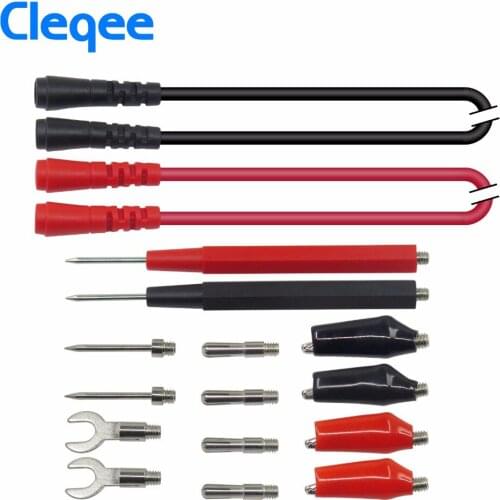 Cleqee P1500 Test Leads kit Replaceable Test wires Probes for digital Multimeter Test Leads crocodile clips U type probe