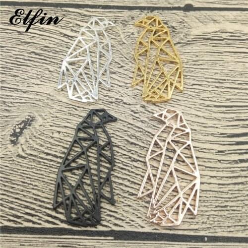 Elfin New Geometric Penguin Pendants Unique Fashionable Penguin Winter Pendants Women Men Geometric Jewellery