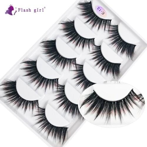 Flash girlhot sale E13 5pairs colorful mink eyelashes 16 styles beautiful comfort and long eyelashes