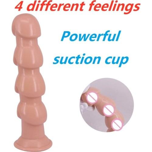 Flexible Anal Beads With Sucker Anal Butt Plug Strap On Big Penis Suction Cup No Vibrator Toys Silicone Large Butt Plugs