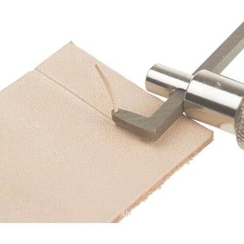 Manual Leather Groover with Zero Angle Adjustment Leather Carving Groover Single Head U-shaped Slot Width 1mm Leather Tools